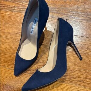 Manolo Blahnik Navy Blue Women's Heels